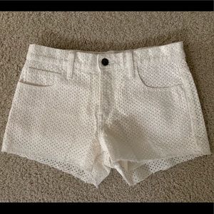 Joe’s Jeans White Eyelet Shorts